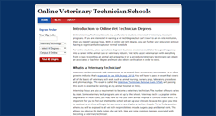 Desktop Screenshot of onlineveterinarytechnicianschools.com